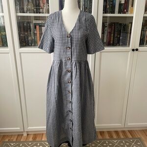 Neuflora blue plaid Button-Down Dress